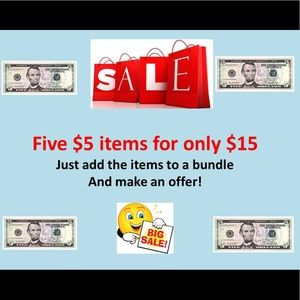 Five $5 items for $15